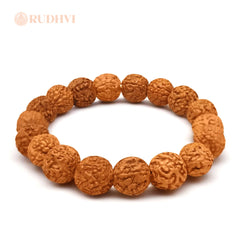 Original 5 Mukhi Rudraksha Bracelet for Men & Women – Panchmukhi Rudraksha Beads for Health, Peace & Protection | Rudhvi