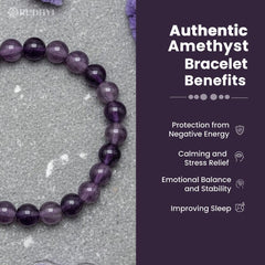 Rudhvi Amethyst Healing Bracelet – stress relief and positive energy crystal jewelry