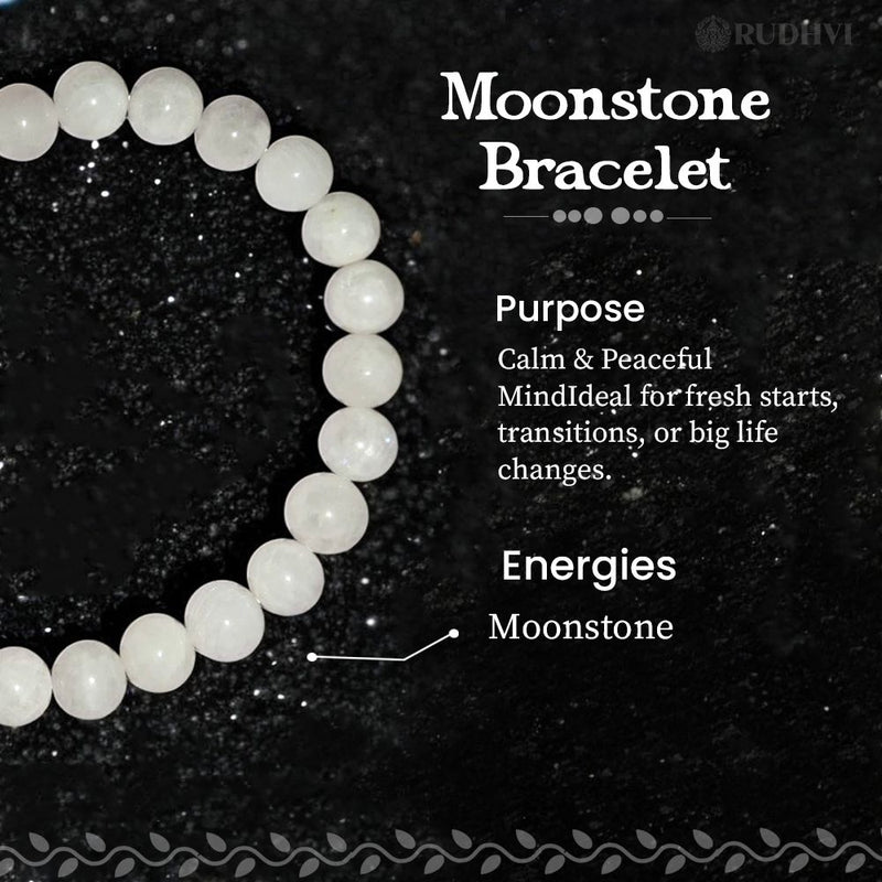 Natural Moonstone Bracelet for Love, Intuition & Heart Chakra – Rudhvi
