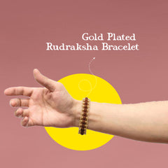 Rudraksha bracelet with gold accents for men and women – Rudhvi