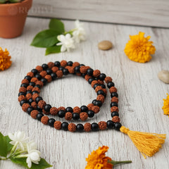 Karungali x Rudraksha Mala-108+1 – Protection & Energy | Rudhvi