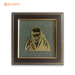 Sai Baba on Pyrite Frame – Peace, Protection & Prosperity Energy Frame | Rudhvi
