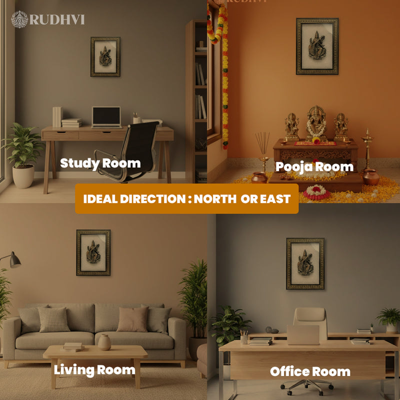 Pyrite Saraswati on Selenite Frame | Rudhvi