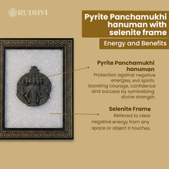 Selenite crystal frame with Panchamukhi Hanuman for positive energy cleansing