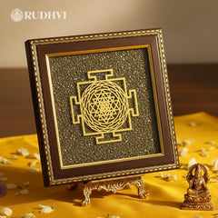 Shree Yantra on Pyrite Frame – Wealth, Prosperity & Vastu Protection