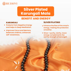 Silver Plated Karungali Mala for Protection, Focus & Meditation | Rudhvi™