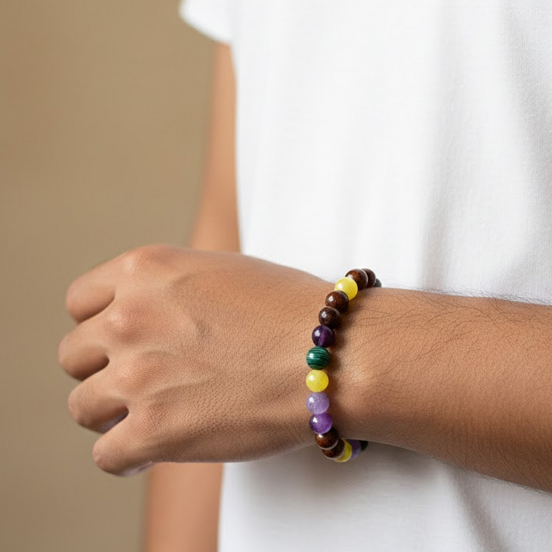Rudhvi Stress Relief Crystal Bracelet – Emotional Balance & Chakra Harmony