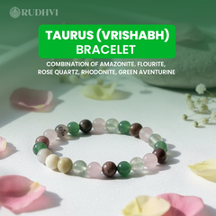 Taurus (Vrishabh Rashi) Zodiac Bracelet -Amazonite, Fluorite l Rudhvi™