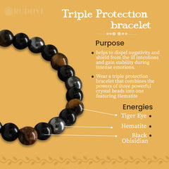 Triple Protection bracelet showing crystal beads

