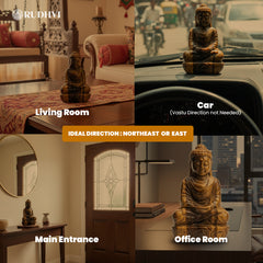 Tiger Eye Buddha Idol – Courage & Positive Energy Decor | Rudhvi