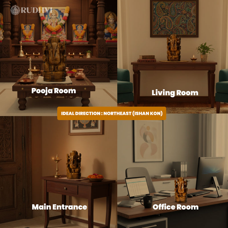 Tiger Eye Ganesh Idol – Courage, Protection & Financial Stability