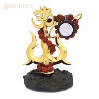 Rudhvi Shiv Shakti Trishul with Rudraksha on white background– fusion of faith and style