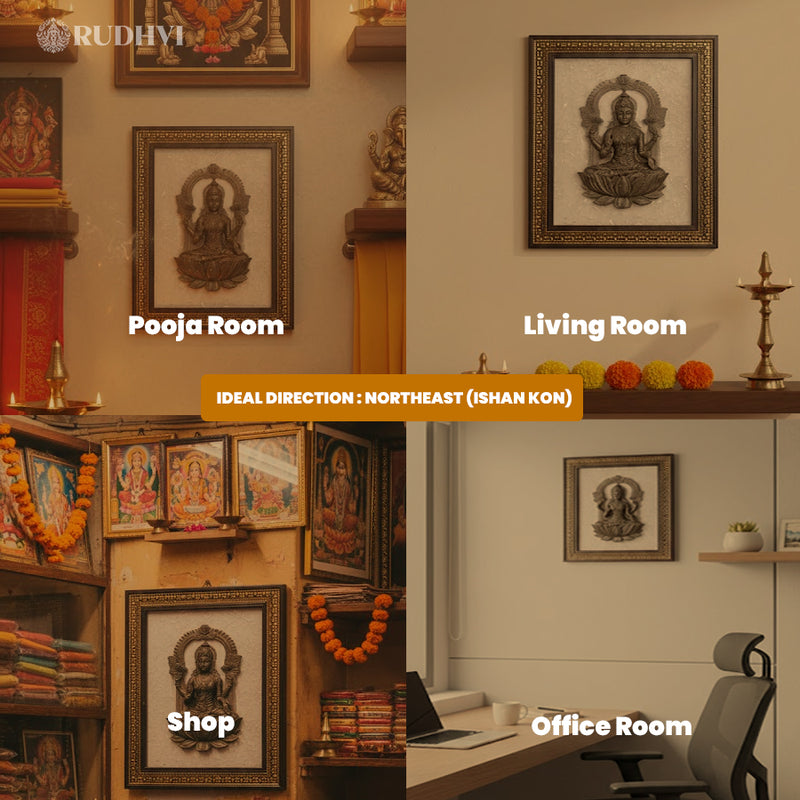 Vastu selenite frame with pyrite Lakshmi Ji for home and office